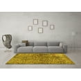 thumbnail image 3 of Ahgly Company Machine Washable Indoor Square Abstract Yellow Modern Area Rugs, 6' Square, 3 of 4