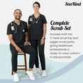 thumbnail image 5 of Sewkind Women’s Scrub Set Black 2XL V-Neck Scrub Top and Jogger Pants 6 Pockets 100% Polyester Modern Fit, 5 of 6