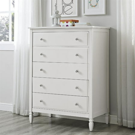 - Dorel Living Vivienne 5 Drawer Chest in White