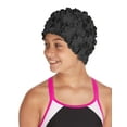 thumbnail image 2 of Beemo Kids Girls Swim Caps Age 7-14 Floral Petal Latex - Black, 2 of 5