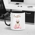 thumbnail image 4 of Easter Egg Pug Bunny Ear Welcome Spring Truck 11oz Accent Two-tone Mug Dog Lover Gifts Coffee Tea Cup - 12002, 4 of 5