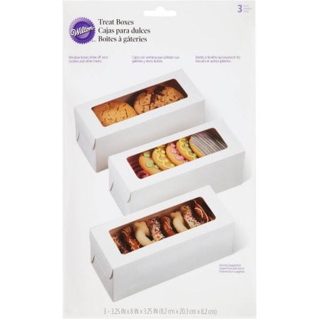Wilton Treat Boxes, Rectangle, White, 3 Ct