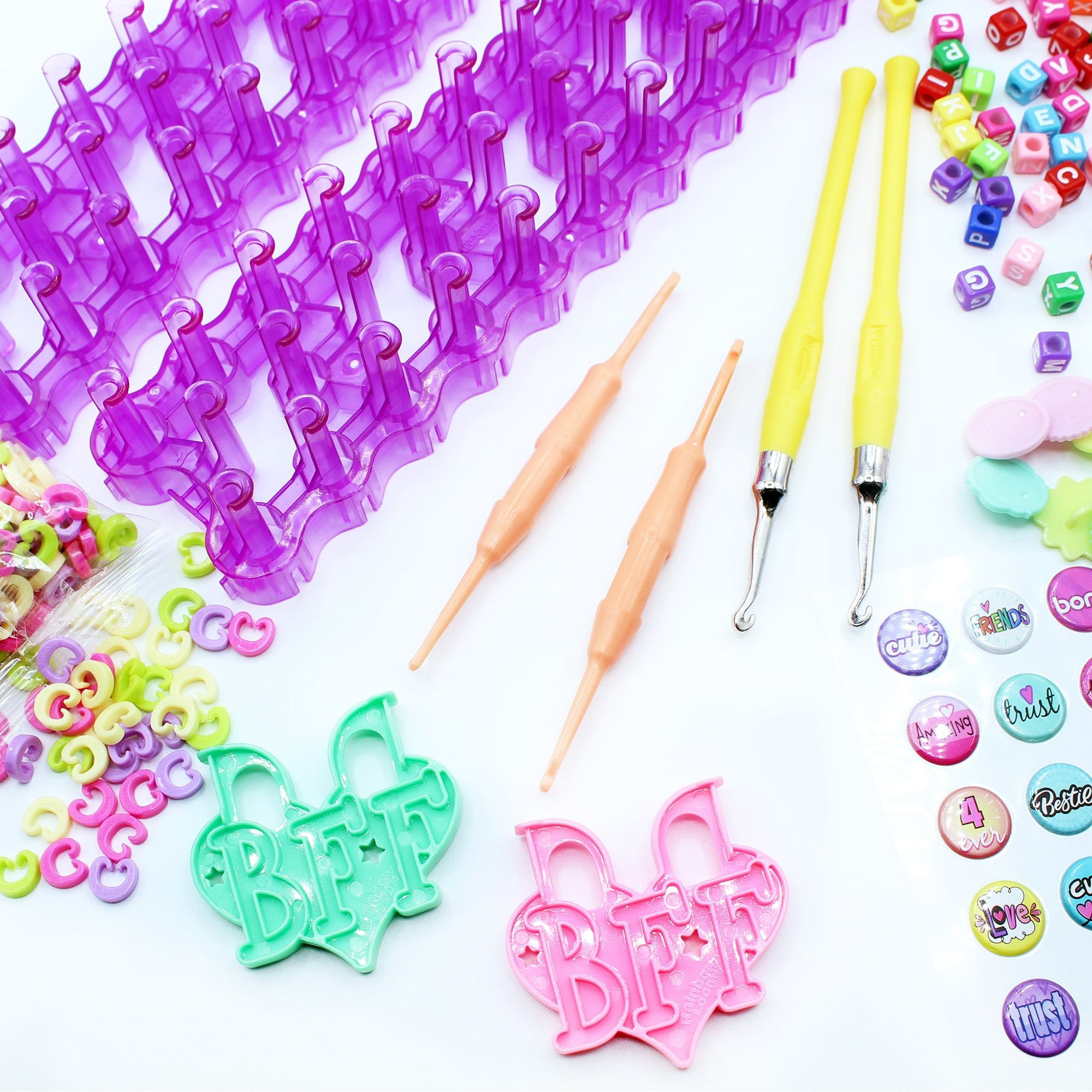 Rainbow Loom BFF Mega Button Set, Bracelet Making Kit using Bracelet Buttons, Children Ages 7 and Up