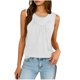 thumbnail image 1 of Mujeres Blusas de Verano Cuello en V Cuello de Color Sólido Mangas Tank Top Casual, Blusas sin Mangas para las Mujeres, 1 of 8