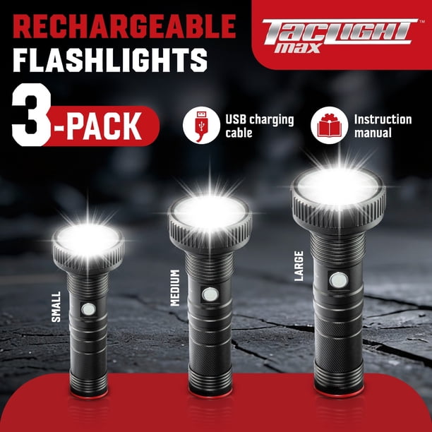 Pack De 3 Lampes Torches Bell + Howell Tac Light - LED Ultra Lumineuses, Neuves