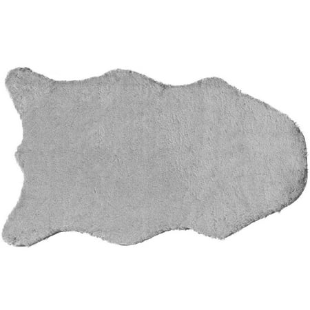 Bunny Rabbit Area Rugs Walk on Me Fake Rabbit Fur Accent Area Rug - Ultra Soft with Faux Suede Backing - Polyester - 2x3 Single Pelt Short Pile Sheepskin ()