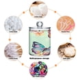 thumbnail image 4 of Clear Storage Jar 2.75x 4.13 Inches One Sizex2 Cotton Swabs Cans Translucent Plasticental Floss Cans Cotton Pads Cans Bathroom Canisters Beautiful Pale Green Butterfly, 4 of 7