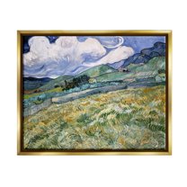 Landscape From Saint Remy Van Gogh Landscape Painting Metallic Gold Framed Art Print Wall Art