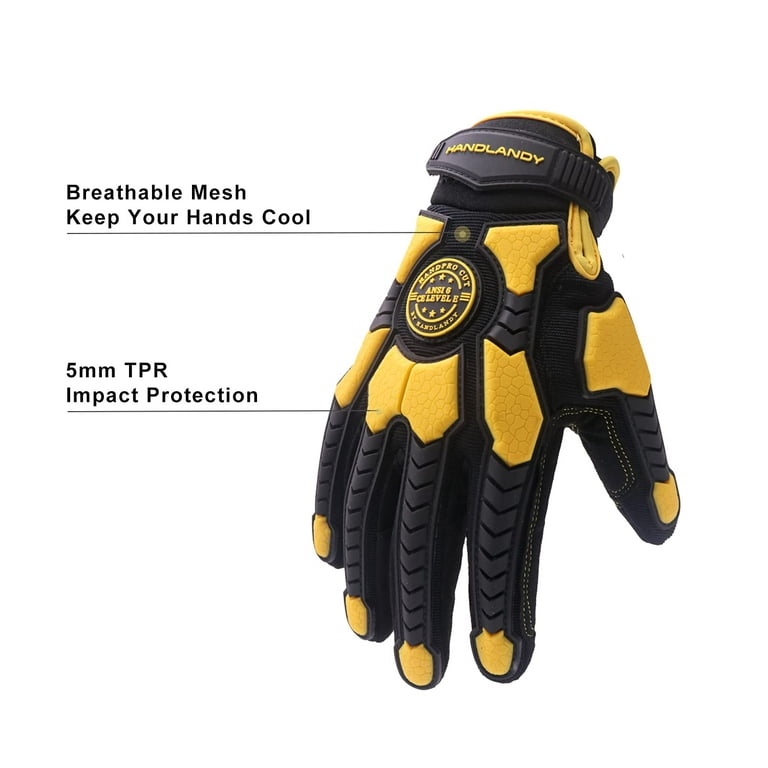 Mens Heavy Duty Work Gloves Tactical Gloves TPR Impact Reducing Mechanics  Gloves