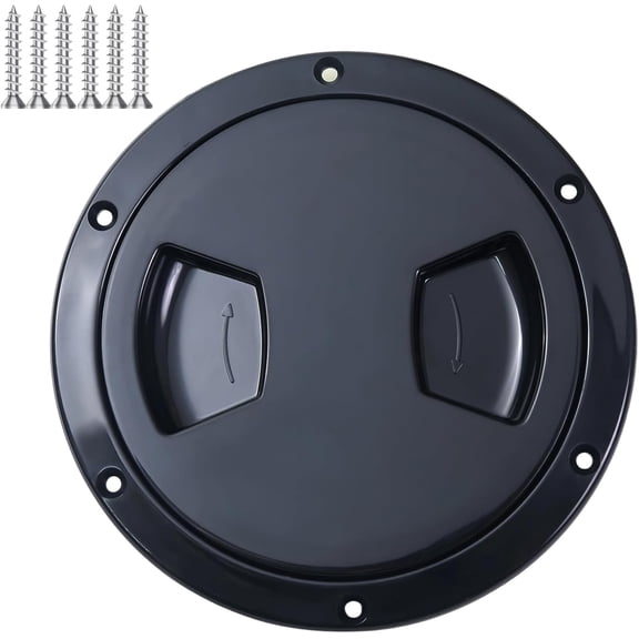 ABCISI 5 Inch Boat Deck Hatch, Non-Slip Inspection Hatch with Detachable Cover for Marine Boat Yacht Seal Kayak Hatch Plus RV Marine Tight Hole Cover Lid, Black