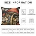 thumbnail image 5 of JEUXUS  Square Throw Pillow Covers Forest Mushrooms Green Leaves Pillow Cases Decorative for Home Bedroom Sofa Meadow Floral Butterfly Dragonfly Painting Pillowcases Standard, 5 of 5