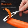 thumbnail image 3 of Professional Vegetable Peeler – Premium Potato Peeler for Kitchen, Ultra Sharp Blade, Ergonomic Non-Slip Handle, Dishwasher Safe, Tooth mouth style, 3 of 5
