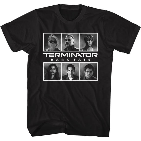 Terminator Dark Fate Group Shot Black Adult T-Shirt