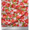 thumbnail image 1 of Soimoi Cotton Duck Fabric Holly Leaves & Floral Print Fabric by Yard 42 Inch Wide, 1 of 3
