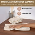thumbnail image 4 of Native Fab 12 Pack Gingham Check Plaid Kitchen Towel - Soft Cotton - Washcloths - 16x26 - Beige, 4 of 7