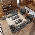 thumbnail image 5 of VanAcc Sectional Sofa, Modular U Shaped Couch with Ottomans- 9 Seat Sofa for Living Room, Dark Grey, 5 of 6