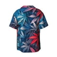 thumbnail image 2 of Fotbe Red And Blue Leaves print Short Sleeve Button Down Shirts for Men Casual Summer Beach Wrinkle Free Shirt-4X-Large, 2 of 7