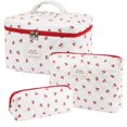 thumbnail image 1 of Bolsa de maquillaje Honitty, bolsas acolchadas para cosméticos, diseño floral, juego de 3, 1 of 6