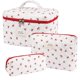 thumbnail image 1 of Bolsa de maquillaje Honitty, bolsas acolchadas para cosméticos, diseño floral, juego de 3, 1 of 6