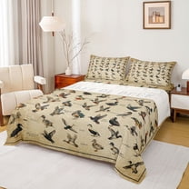 Castle Fairy Female Men Mallard Duck Queen Sheet Sets,Animal Hunting Bed Set