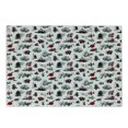 thumbnail image 1 of East Cutting Board, Japanese Architecture Towers Palaces Houses Sketchy Silhouettes Dragon, Decorative Tempered Glass Cutting and Serving Board, Small Size, Dark Coral Black White, by Ambesonne, 1 of 1