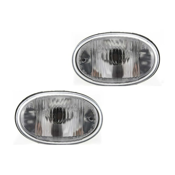 Carlights360 For Chevy Cavalier 2000 01 02 03 04 2005 Fog Light Assembly Driver And Passenger Side | Pair | With Bulbs | Replacement For GM2592117 | 22622589