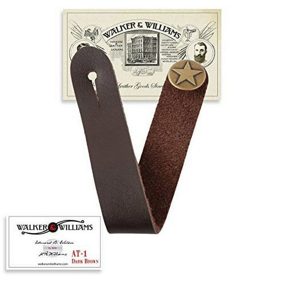 Walker & Williams AT-1 BRN Brown Acoustic Guitar Strap Button Headstock Adaptor