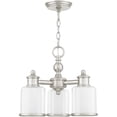thumbnail image 3 of 3 Light Brushed Nickel Mini Chandelier/Ceiling Light fixture with Clear Glass & Satin Opal White Glass Shade, 3 of 8