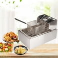 thumbnail image 3 of Electric Deep Fryer Professional Adjustable Temperature Stainless Steel Deep Fryer with Lid Basket for Commercial Use 6L, 3 of 6