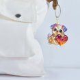 thumbnail image 3 of Adorno de animales de dibujos animados para San Valentín Llavero acrílico con un gato, un perro y un conejo sosteniendo un corazón Accesorio para el espejo retrovisor del coche, 3 of 7