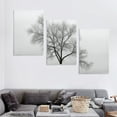 thumbnail image 4 of Nawypu  Canvas Wall Art A Wisdom Tree in a Frozen Lake Nature Wilderness Photography Modern Art Contemporary Dramatic Black and White for Living Room, Bedroom 12''x16''X3 Panels, 4 of 4