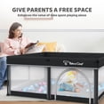 thumbnail image 5 of Foldable Baby Playpen with Mat, Collapsible Play Pen for Babies and Toddlers, Indoor & Outdoor Kids Safety Play Pen, Portable Play Yard with 50 Ocean Balls, 50"×50", Black, 5 of 9