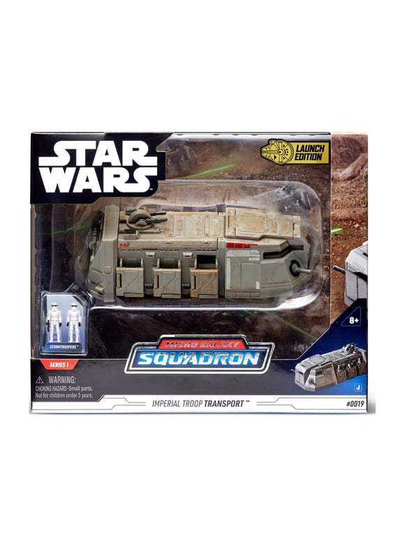 Star Wars Micro Galaxy Squadron Imperial Troop Transport - 6-Inch Walmart Exclusive Transport Class Vehicle with Two 1-Inch Micro Figure Accessories