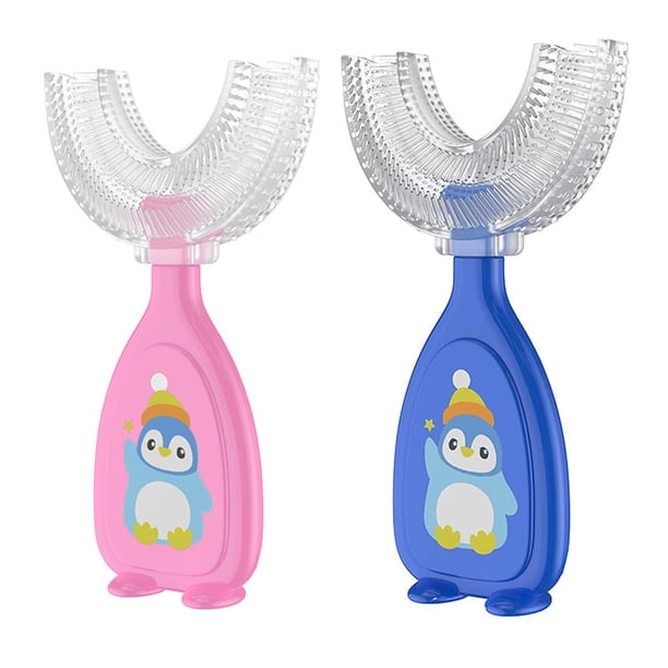 Cepillo de dientes de boca completa 360 dientes limpios, cabezal de cepillo de silicona suave, cepillo de dientes en forma de U para blanqueamiento de dientes para niños, adecuado para niños de 2 a 6 años Vhermosa 223334-2
