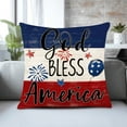 thumbnail image 2 of XMMSWDLA Patriotic Pillow Covers 18x18 Inch,4th of July Red White Blue Summer Outdoor Throw Pillow Covers ,Independence Memorial Day USA Flag Retro Fourth of July Cushion Case for Sofa Couch Decor, 2 of 6