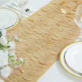 Efavormart 12"X108" Champagne 3D Leaf Petal Taffeta Fabric Table Runner ...