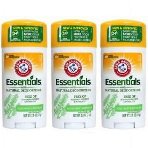 Arm & Hammer Essentials Natural Deodorant Rosemary Lavender 2.5 oz (Pack of 3)