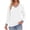 White, variant on MOSHU Color Block T Shirts for Women V Neck Long Sleeve Womens Shirts Loose Fall Tops with Pocket