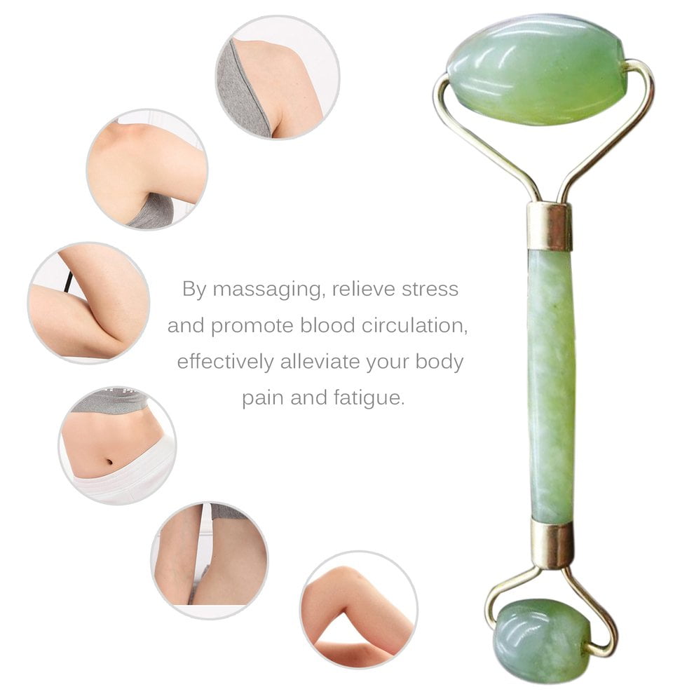 100 Natural Jade Stone Face Roller, AntiWrinkle AntiAging Skin Care