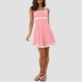 thumbnail image 5 of Casual Dresses for Women Fashionable Solid Color Curved Suspender Waist Cinching Dress A-Line Party Dress with Pockets, 5 of 6