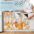 thumbnail image 4 of Thanksgiving Cabinet Dishwasher Hidden Curtains, Privacy Closet Door Curtain, Retro Fall Orange Pumpkin Branches Floral Adhesive Dust Proof Under Sink Skirt for Bathroom Kitchen 35"x35", 4 of 8