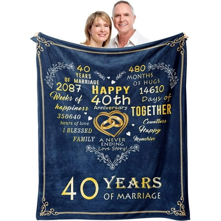 Gifts for 40th Anniversary Blanket 40th Ruby Wedding Anniversary Couple Gifts for Dad Mom Parents Grandparents 40 Years of Marriage Throw Blankets Gift for Husband Wife Her Him Gifts for 40th Anniversary Blanket 40th Ruby Wedding Anniversary Couple Gifts for Dad Mom Parents Grandparents 40 Years of Marriage Throw Blankets Gift for Husband Wife Her Him