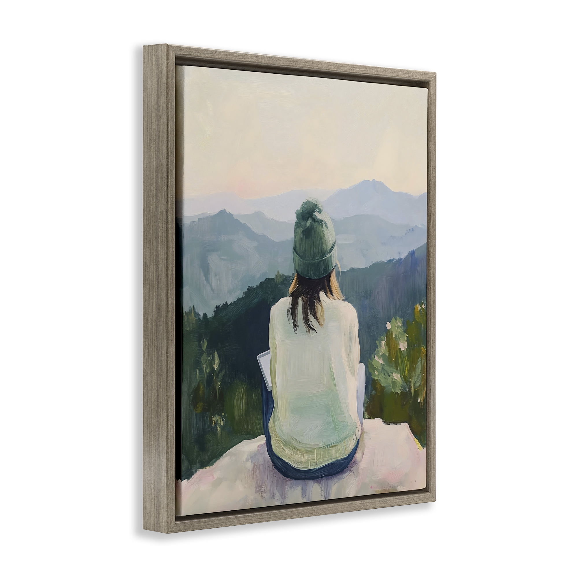 Stupell Industries Mindful Solitude Meditation View Brown Framed Floater Canvas Wall Art, design by The Prints Vibe