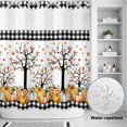 thumbnail image 4 of No Hook Shower Curtain with Built-in Rings - Farm Fall Thanksgiving Washable Waterproof Fabric Bathroom Curtains for Hotel,Rentals, 72 X 72 Inch Long , Orange Plaid Pumpkin Maple Leaf, 4 of 9