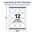 thumbnail image 6 of Avery Matte White Round Labels, 2.25" Diameter, 1,200 Labels, 6 of 8
