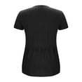 thumbnail image 6 of HongQid Women's Ruffle Hem Maternity T Shirt Short Sleeve Crewneck Ribbed Knit Peplum Tee Tops, 6 of 8