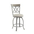 thumbnail image 4 of Powell Roselyn 24" Indoor Round Metal Swivel Counter Stool, Pewter, 4 of 11