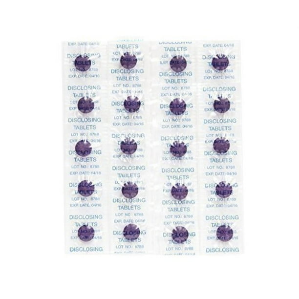 plaqsearch disclosing tablets set of 40 two tone chews shows plaque on