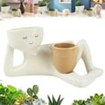 thumbnail image 2 of Plantas Divertidas Pots Papter Plantador Funny Face Planter Maceta Con Orificio Drenaje Lindo (a), 2 of 9