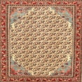 thumbnail image 1 of Ahgly Company Indoor Square Traditional Mahogany Brown Persian Area Rugs, 3' Square, 1 of 6